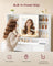 Dressing Table - MDF - Cloud White - LED Mirror with Power Outlets and 9 Drawers