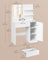 Dressing Table - MDF - White - LED Lights with Adjustable Shelves and Power Outlet