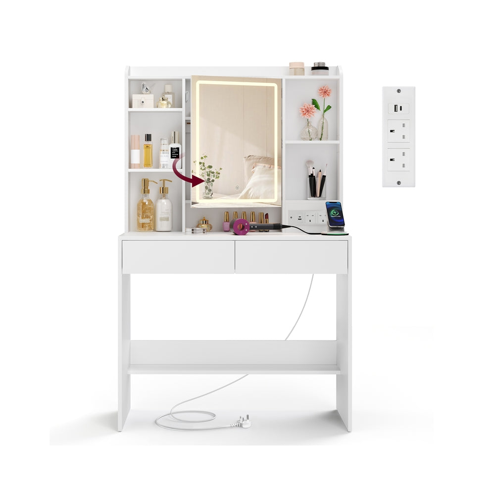 Dressing Table - 35.4W - Particleboard - 3-Colour LED Lights