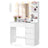 Dressing Table - With Drawers and Charging Outlet - Cloud White - 80 x 40 x 144.3 cm