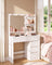 Dressing Table - With Drawers and Charging Outlet - Cloud White - 80 x 40 x 144.3 cm