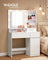 Hollywood Mirror - With Dimmable LED Lights - Cloud White - 80 x 80 x 144.3 cm