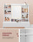 Dressing Table - Engineered Wood - Cloud White - LED Lights with Adjustable Brightness and Drawers