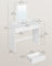 Dressing Table - Wood - White - LED Lights with Adjustable Brightness and Storage Compartments