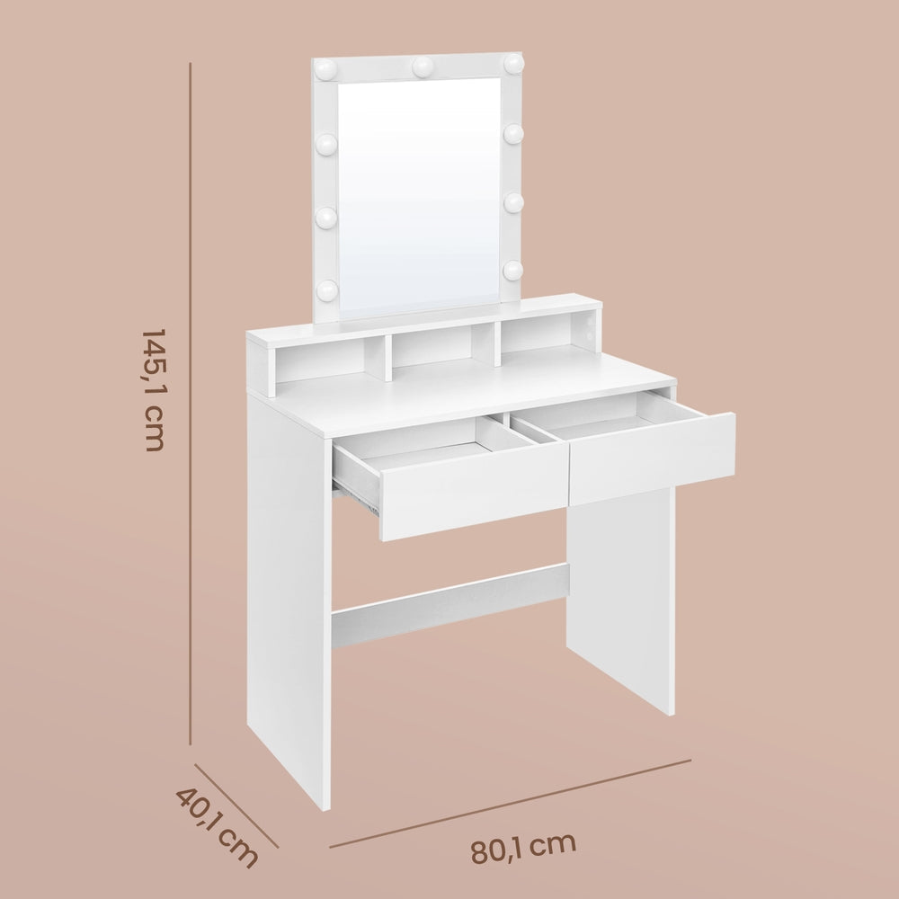 Vanity Makeup Table - 40L - Particleboard - Lighted Mirror