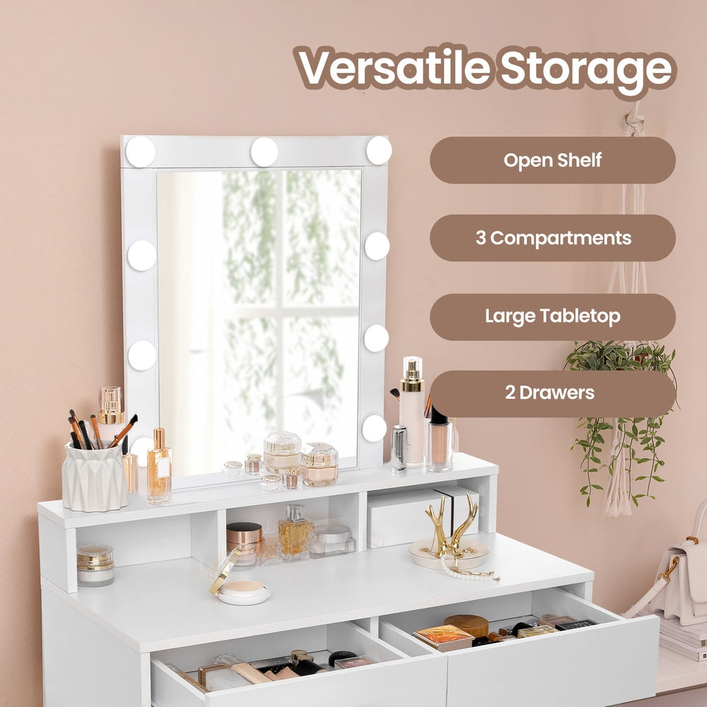Vanity Makeup Table - 40L - Particleboard - Lighted Mirror