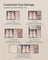 Set of 12 Foldable Fabric Drawer Organisers - Linenette Non-Woven Fabric - Dove Grey