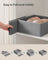 Set of 12 Foldable Fabric Drawer Organisers - Linenette Non-Woven Fabric - Dove Grey