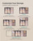 Set of 12 Foldable Fabric Drawer Organisers - Linenette Non-Woven Fabric - Slate Grey - Ideal for Socks
