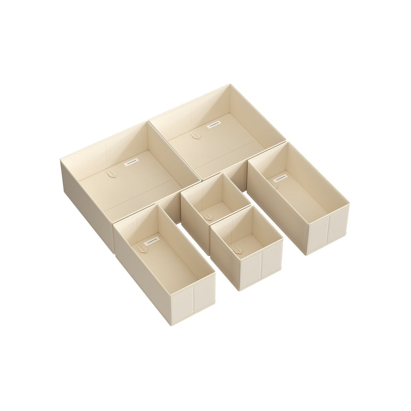 Set of 12 Foldable Fabric Drawer Organisers - Linenette Non-Woven Fabric - Dove Grey