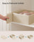 Set of 6 Foldable Fabric Drawer Organisers - Linenette Non-Woven Fabric - Sand Beige - Versatile Storage for Socks
