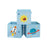 Set of 3 Fabric Cube Storage Bins - Blue and Green - Foldable with Handles