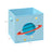 Set of 3 Fabric Cube Storage Bins - Blue and Green - Foldable with Handles
