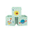 Set of 3 Foldable Toy Storage Boxes - Fabric - Green, Blue, Pink - Space Theme with Handles