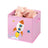 Set of 3 Fabric Storage Boxes - Pink - Foldable Design with Handles
