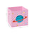Set of 3 Fabric Storage Boxes - Pink - Foldable Design with Handles