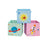 Set of 3 Foldable Storage Organizer Boxes - Fabric - Blue, Green, Pink - Space Theme with Handles