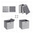 Set of 6 Storage Boxes - Linenette Non-Woven Fabric - Dark Grey - Cube Design for Versatile Organization