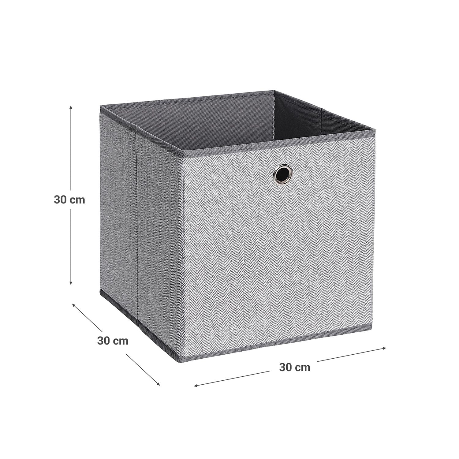 Set of 6 Storage Boxes - Linenette Non-Woven Fabric - Dark Grey - Cube Design for Versatile Organization