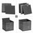 Set of 6 Foldable Non-Woven Fabric Storage Boxes - 30 x 30 x 30 cm - Gray - Includes Handle