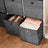 Set of 6 Foldable Non-Woven Fabric Storage Boxes - 30 x 30 x 30 cm - Gray - Includes Handle