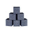 Set of 6 Foldable Non-Woven Fabric Storage Boxes - 30 x 30 x 30 cm - Gray - Includes Handle