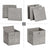 Set of 6 Foldable Non-Woven Fabric Storage Boxes - 30 x 30 x 30 cm - Gray - Includes Handle