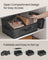Collapsible Storage Boxes Set - Set of 6 with 3 Handles - Fabric - Ink Black