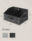 Collapsible Storage Boxes Set - Set of 6 with 3 Handles - Fabric - Ink Black