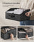 Collapsible Storage Boxes Set - Set of 6 with 3 Handles - Fabric - Ink Black