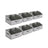 Collapsible Storage Boxes Set - Set of 6 with 3 Handles - Fabric - Ink Black