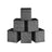 Set of 6 Foldable Fabric Storage Boxes - 30 x 30 x 30 cm - Heathered Black - Convenient Fingerhole