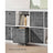 Set of 6 Foldable Fabric Storage Boxes - 30 x 30 x 30 cm - Heathered Black - Convenient Fingerhole