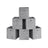 Fabric Storage Boxes - Set of 6 - Heathered Grey - Foldable with Fingerhole