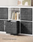Set of 6 Foldable Fabric Storage Boxes - 30 x 30 x 30 cm - Heathered Black - Convenient Fingerhole