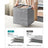 Fabric Storage Boxes - Set of 6 - Heathered Grey - Foldable with Fingerhole