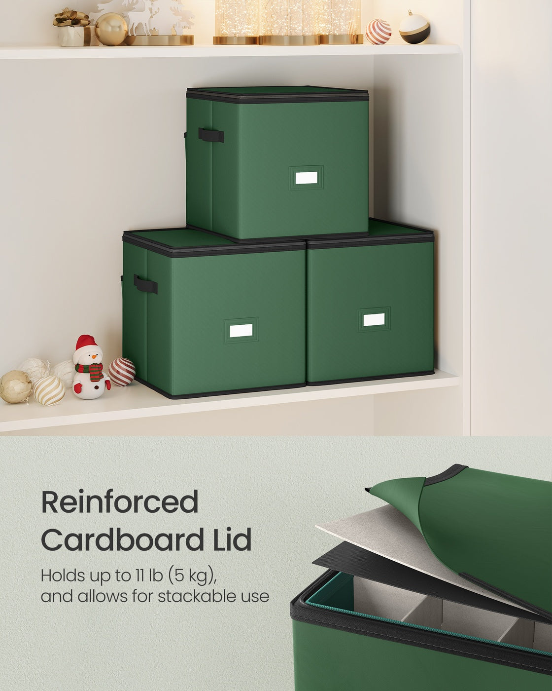 Christmas Decoration Storage Box - 43L - Oxford Fabric - Stackable