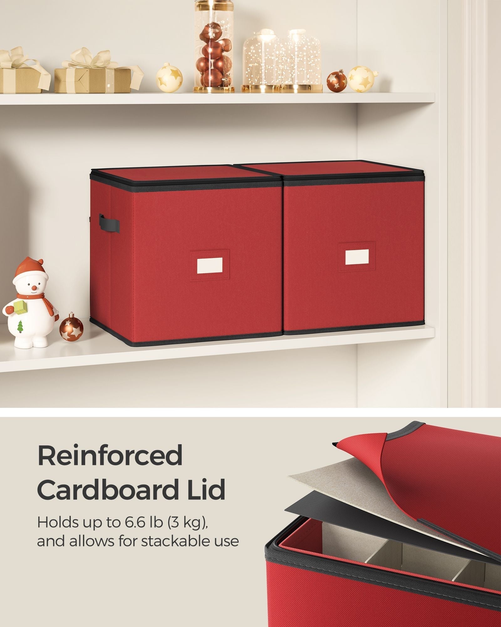 Stackable Storage Box - Non-Woven Fabric - Christmas Bauble