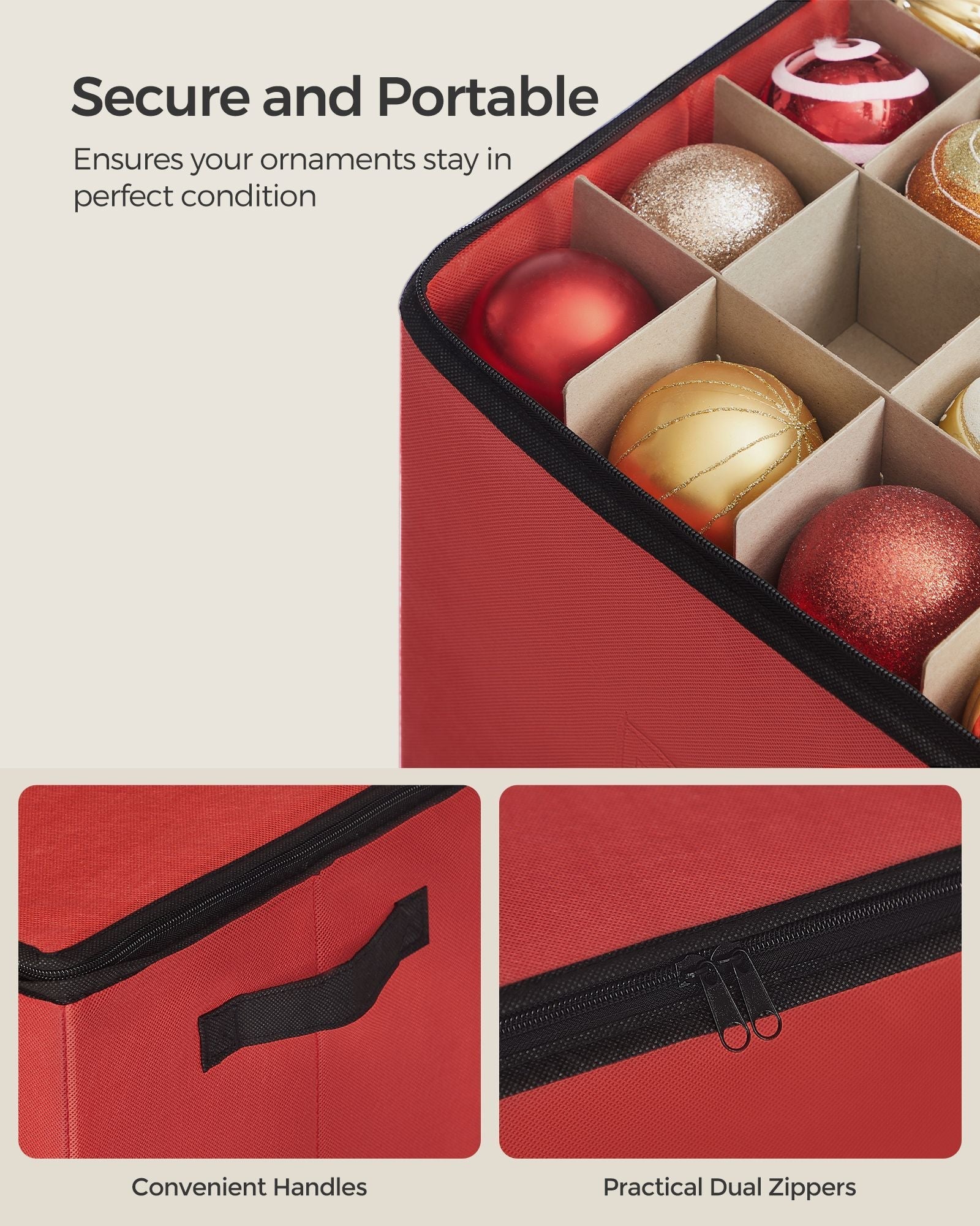 Stackable Storage Box - Non-Woven Fabric - Christmas Bauble