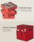 Christmas Decoration Storage Box - 600D Oxford - Cherry Red - Stackable with Side Open and 4 Drawer Trays