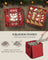 Christmas Decoration Storage Box - 600D Oxford - Cherry Red - Stackable with Side Open and 4 Drawer Trays