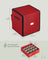 Christmas Decoration Storage Box - 600D Oxford - Cherry Red - Stackable with Side Open and 4 Drawer Trays