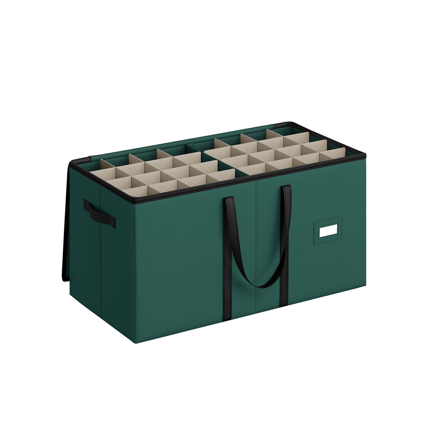Christmas Decoration Storage Box - Non-Woven Fabric - Red - Stackable with Adjustable Dividers and Dual Zippers