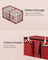Christmas Decoration Storage Box - Non-Woven Fabric - Red - Stackable with Adjustable Dividers and Dual Zippers