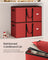 Christmas Decoration Storage Box - Non-Woven Fabric - Red - Stackable with Adjustable Dividers and Dual Zippers