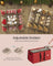 Christmas Decoration Storage Box - Non-Woven Fabric - Red - Stackable with Adjustable Dividers and Dual Zippers