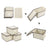Set of 3 Foldable Fabric Storage Boxes - Beige - Includes Lids and Label Holders