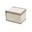 Set of 3 Foldable Fabric Storage Boxes - Beige - Includes Lids and Label Holders