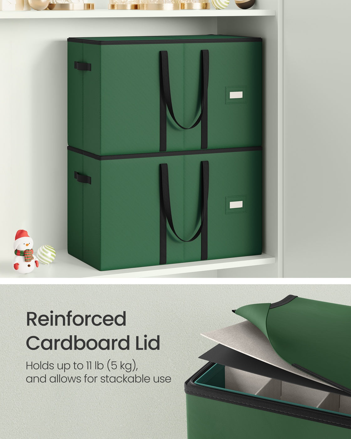 Christmas Decoration Storage Box - 78L - Oxford Fabric - Dual Zippers