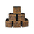 Set of 6 Folding Storage Boxes - 30 x 30 x 30 cm - Non-Woven - Rustic Brown and Black - Durable and Easy to Maintain